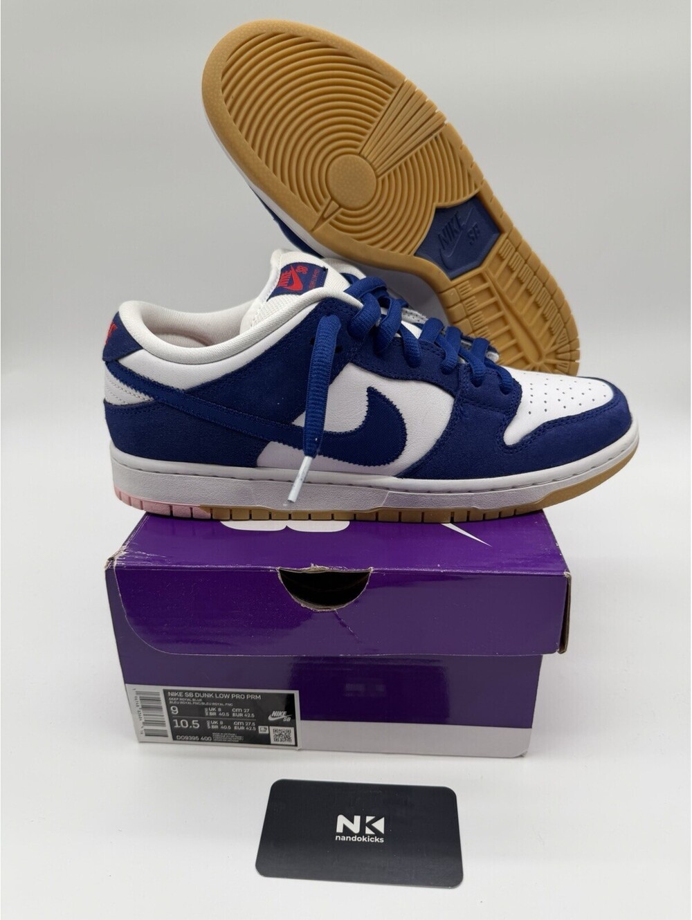 Nike SB Dunk Low Los Angeles Dodgers Size 9, PREOWNED